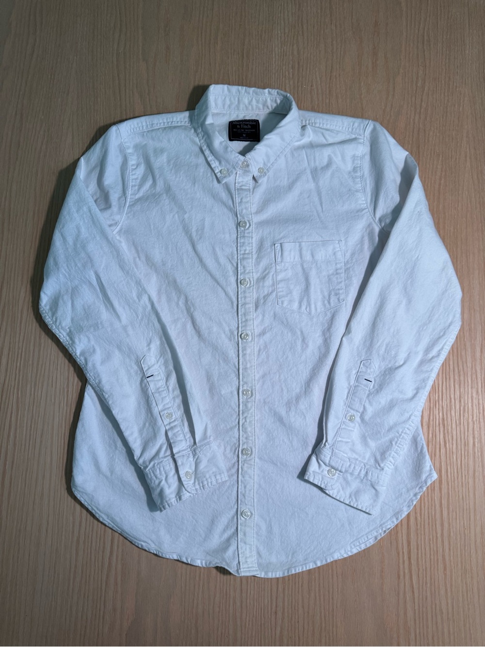 Abercrombie & Fitch White Button-Down Casual Shirt